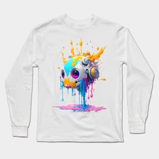 robot head dripping Long Sleeve T-Shirt